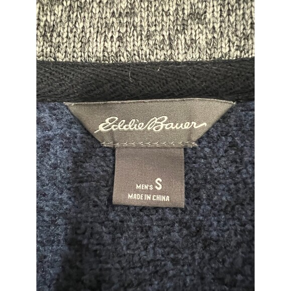 Eddie Bauer Men's Radiator Fleece 1/4 Zip Navy Heather Pullover Sweater Size S - Picture 4 of 8